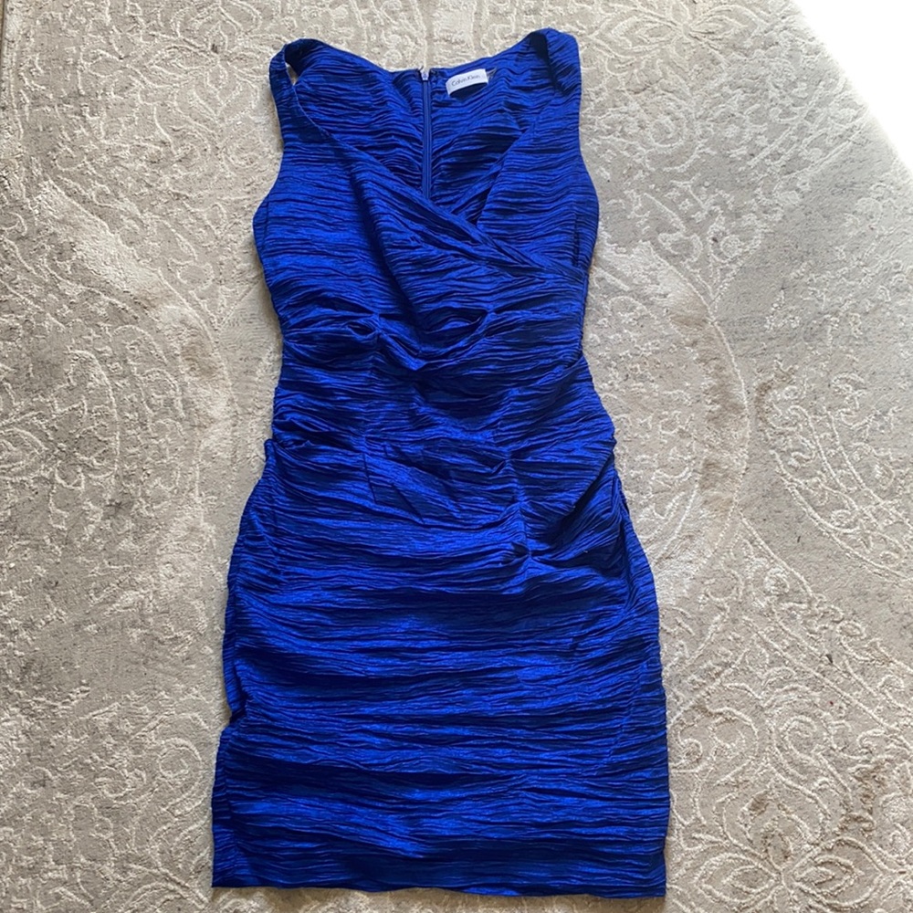 Blue CALVIN KLEIN dress size 8 tight and stretchy